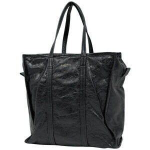 Balenciaga Bazaar Shopper Shoulder Bag Tote Leather Black